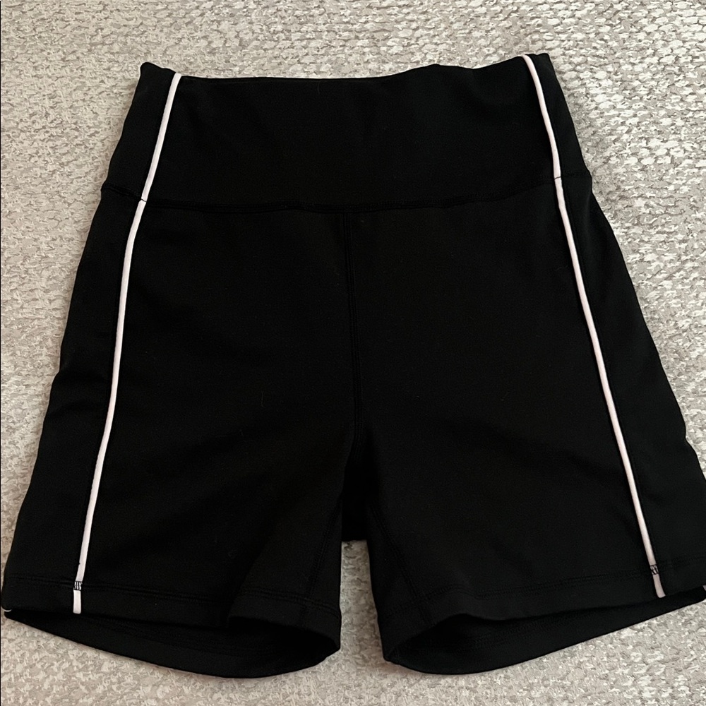 Jo+Jax Model Black Athletic Shorts with White Accents- Adult Medium (6-8)